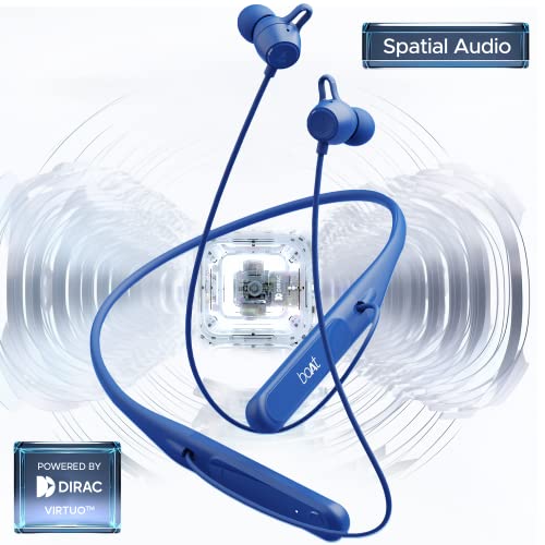 (Open Box)boAt Rockerz 255 Touch Neckband with Full Touch Controls,Spatial Audio,Up to 30H Playtime,ASAP Charge,Beast Mode,Enx Technology(Deep Blue),in-Ear,Bluetooth