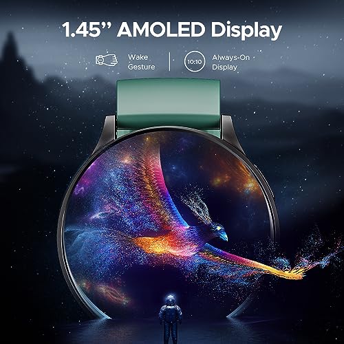 (Without box)boAt Lunar Orb w/ 1.45" (3.6 cm) AMOLED Display, BT Calling, DIY Watch Face Studio, Coins, Crest App Health Ecosystem, Live Cricket & Football Scores, IP67, Smart Watch for Men & Women(Active Black)