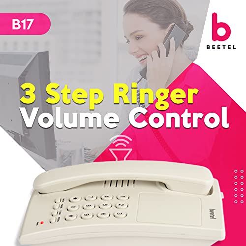 (Open Box) Beetel B11 Corded Landline Phone, Ringer Volume Control, LED for Ring Indication, Wall/Desk Mountable, Classic Design, Clear Call Quality, Mute/Pause/Flash/Redial Function (Made in India)(Black)(B11)