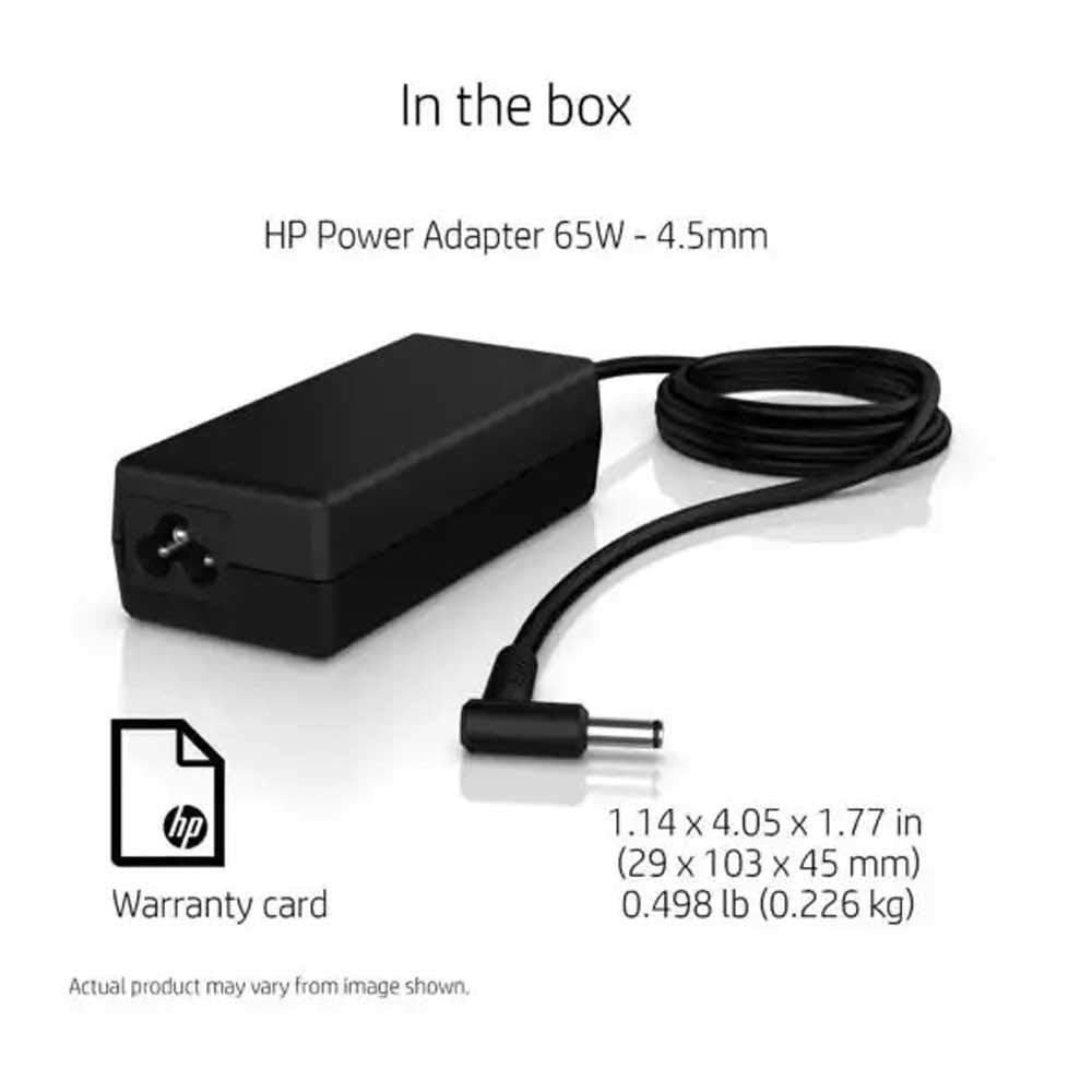 (Open Box) HP 65W AC Laptops Charger Adapter 4.5mm for HP Pavilion Black (Without Power Cable)