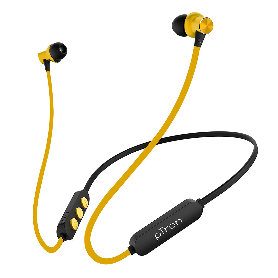 (Open Box) pTron Bassfest Plus Magnetic in Ear Bluetooth 5.0 Wireless Headphones with Mic, Stereo Sound with Bass, IPX4 Water & Sweat Resistant, Voice Assistance, Ergonomic & Lightweight - (Black & Grey)