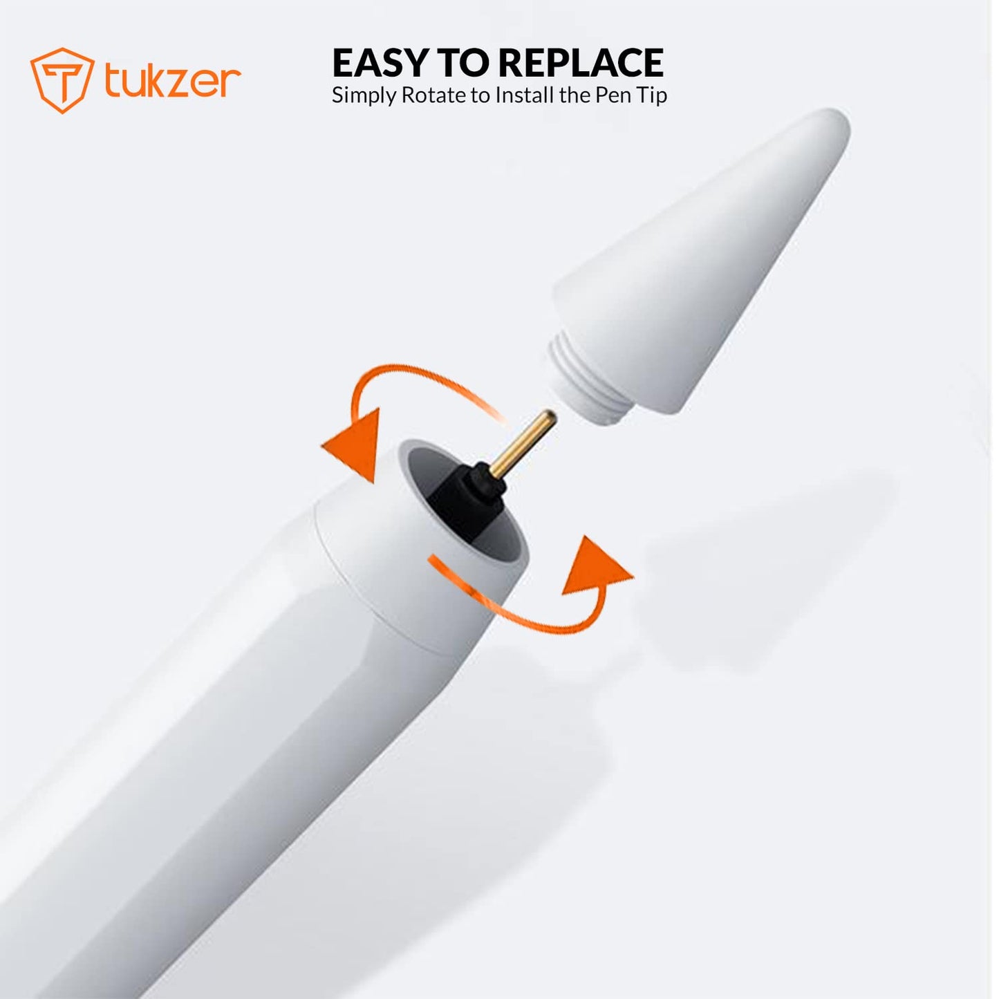 (Open Box)Tukzer 5-Replacement Tip Compatible with Tukzer Stylus Pen for iPad Palm Rejection, 2nd Gen Compatible for (2018-2021) iPad 6/7/8/9 Gen; iPad Pro(11/12.9") iPad Mini (5,2021) iPad Air 3rd Gen(TZ-TIP1)