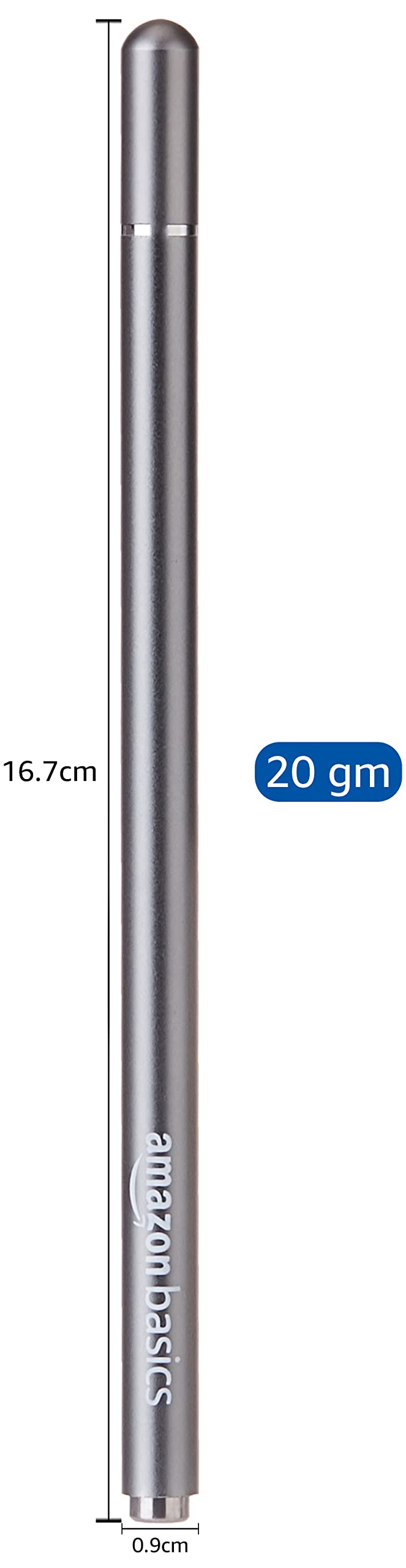 (Open Box) Amazon Basics Capacitive Stylus Pen for iOS&Android Touchscreen Devices,Fine Point Disc Tip,Lightweight Metal Body with Magnetic Cover,(Grey) Tablet