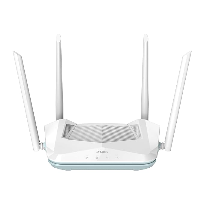 (Open Box) D-Link R15 AX1500 Eagle PRO 1500Mbps Dual Band AI Powered Wi-Fi 6 Router Fast & Reliable 2.4 GHz up to 300 Mbps & 5 GHz up to 1201 Mbps | High-Gain Antennas