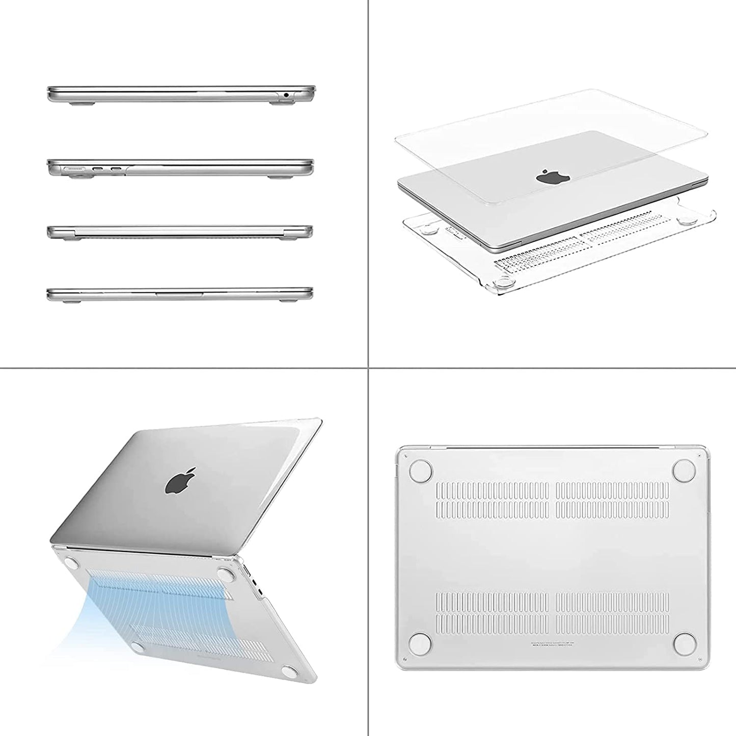 (OPEN BOX)MOCA Case for MacBook Air 13.6 inch Case 2022 2023 2024 Release M3 A3113 M2 A2681 with Touch ID,Hard Shell Case Cover (Frost Clear)