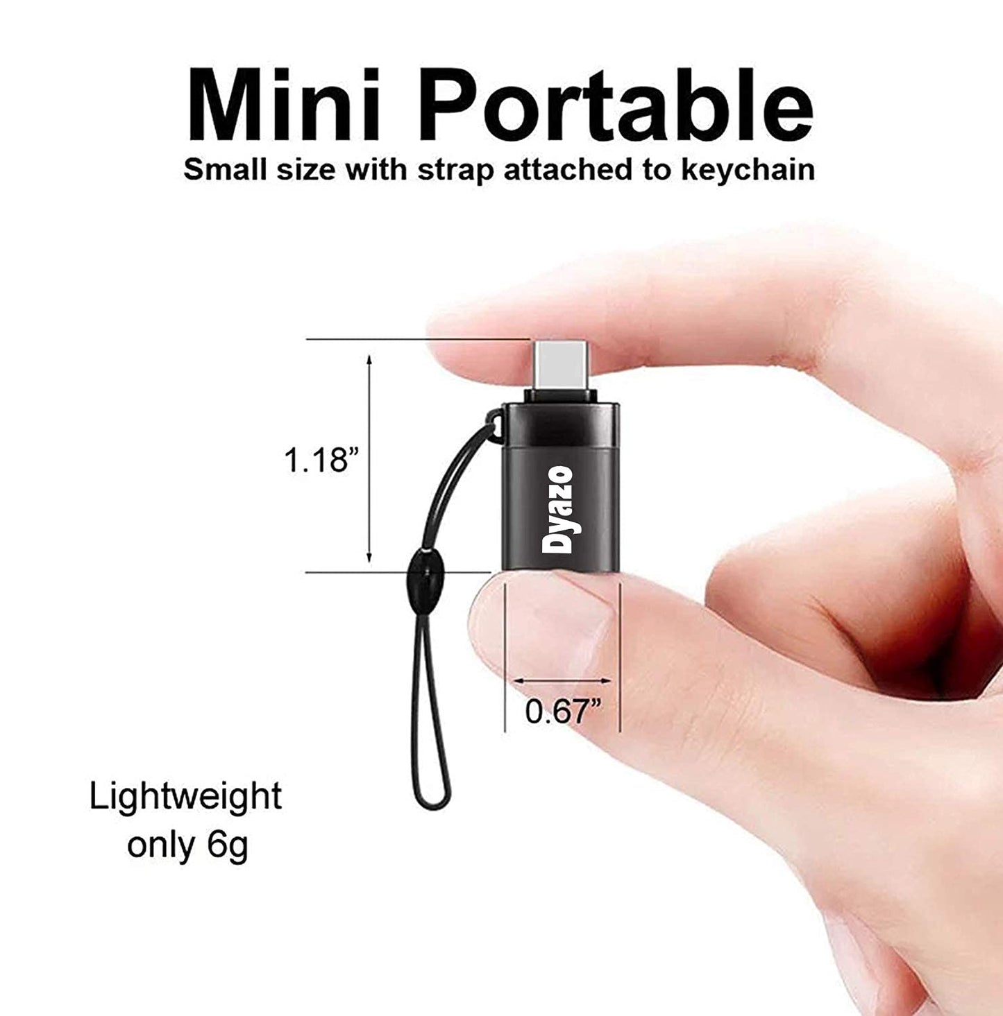 (Open Box) Dyazo Aluminium Portable High Speed Micro USB to USB A Female OTG Adapter/Converter Compatible with Samsung S6 Edje S7 Edge S4 LG G4, Mouse, Keyboard, Flash Drive All Micro O.T.G Enable Devices