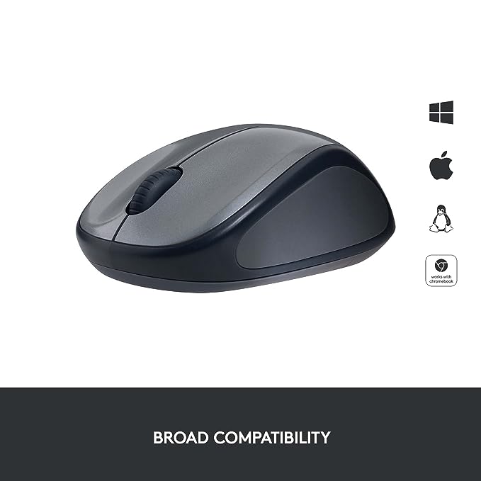 (Open Box) Logitech M235 Wireless Mouse, 1000 DPI Optical Tracking, 12 Month Life Battery, Compatible with Windows, Mac, Chromebook/PC/Laptop