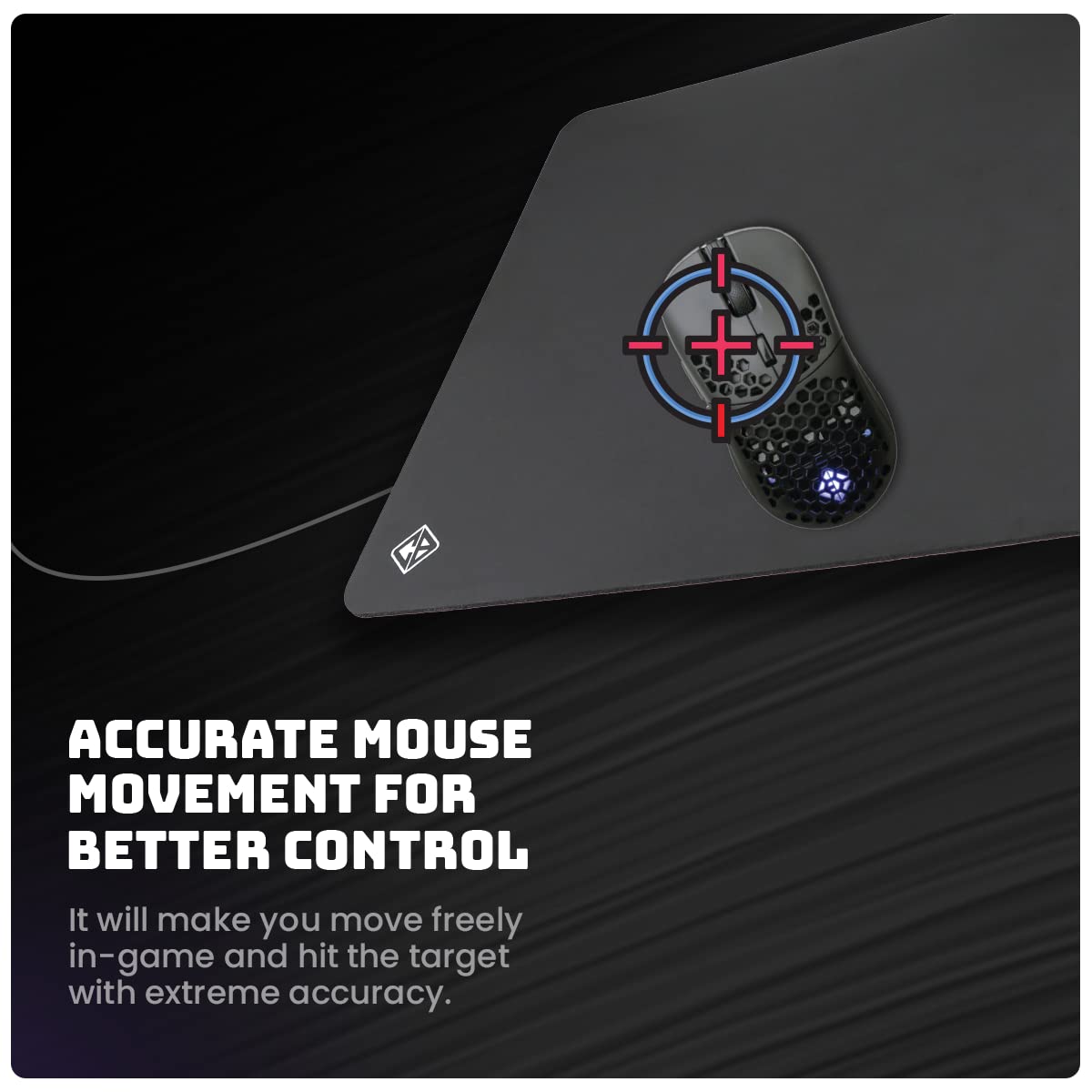 (Open Box)Cosmic Byte Glide Pro Esport Edition Mousepad, Naturally Processed Rubber, Black Film Cloth Processed for Accurate Mouse tracking, 450x400x3mm (L)