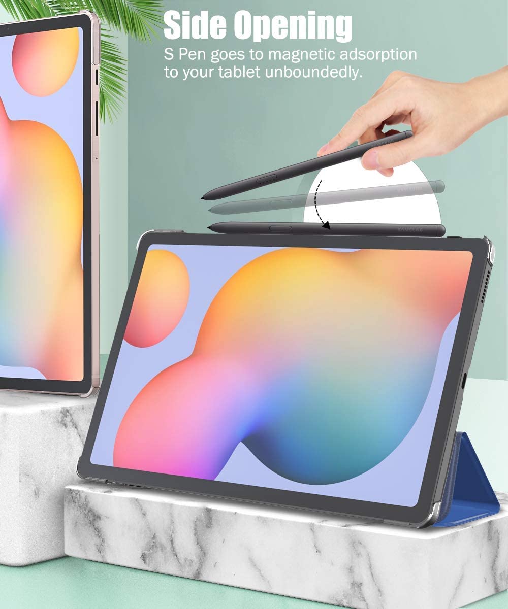 (Open Box)SwooK Case Compatible with Galaxy Tab S6 Lite 10.4 2020, Stand Cover with Translucent Frosted PC Back Shell Fit Samsung Galaxy Tab S6 Lite 10.4 2020 SM-P610/P615 (S6 lite 10.4 Inch, Aqua)