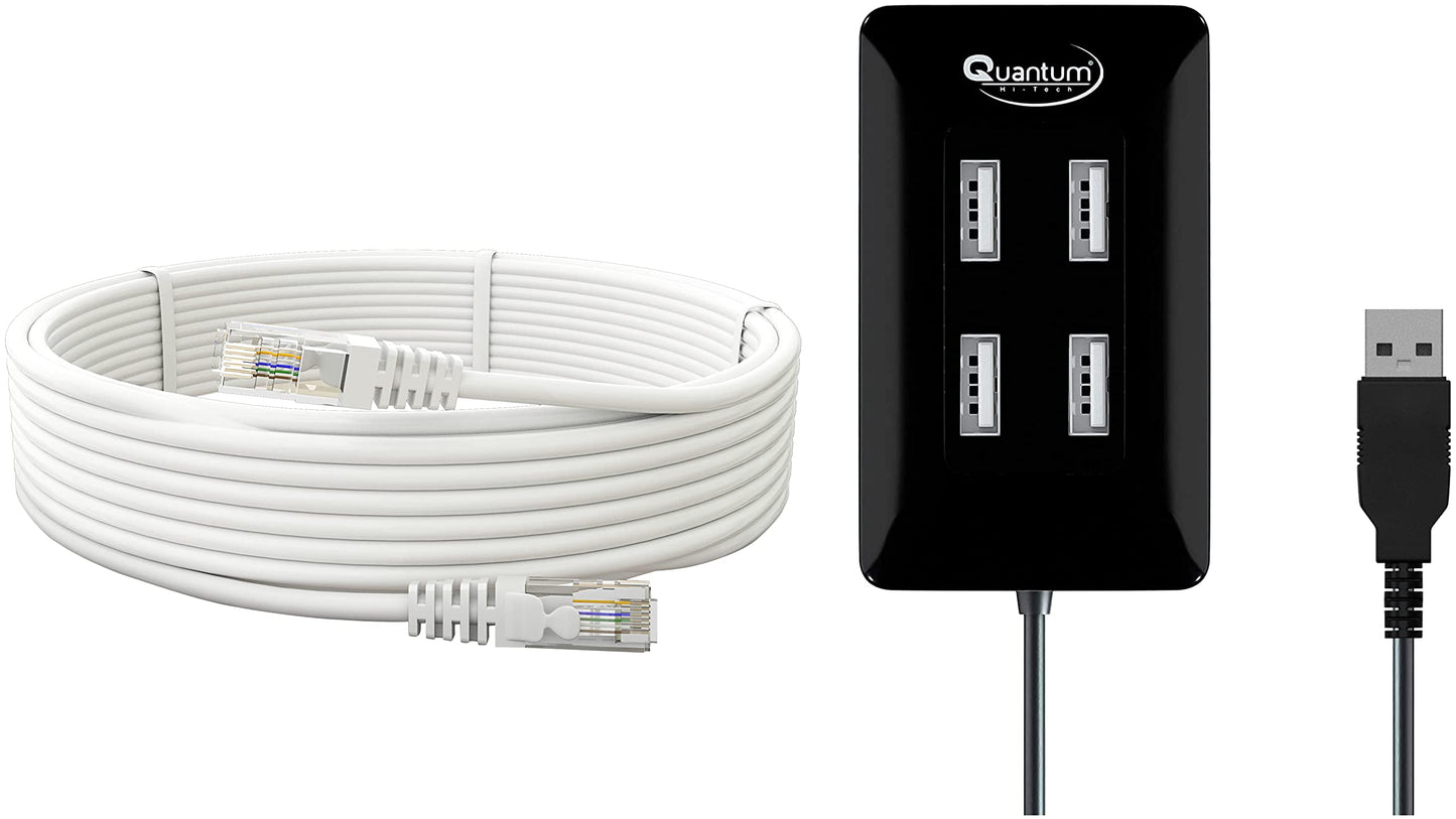 (Open box)Quantum RJ45 Ethernet Patch/LAN Cable with Gold Plated Connectors Supports Upto 1000Mbps -32Feet (10 Meters), White