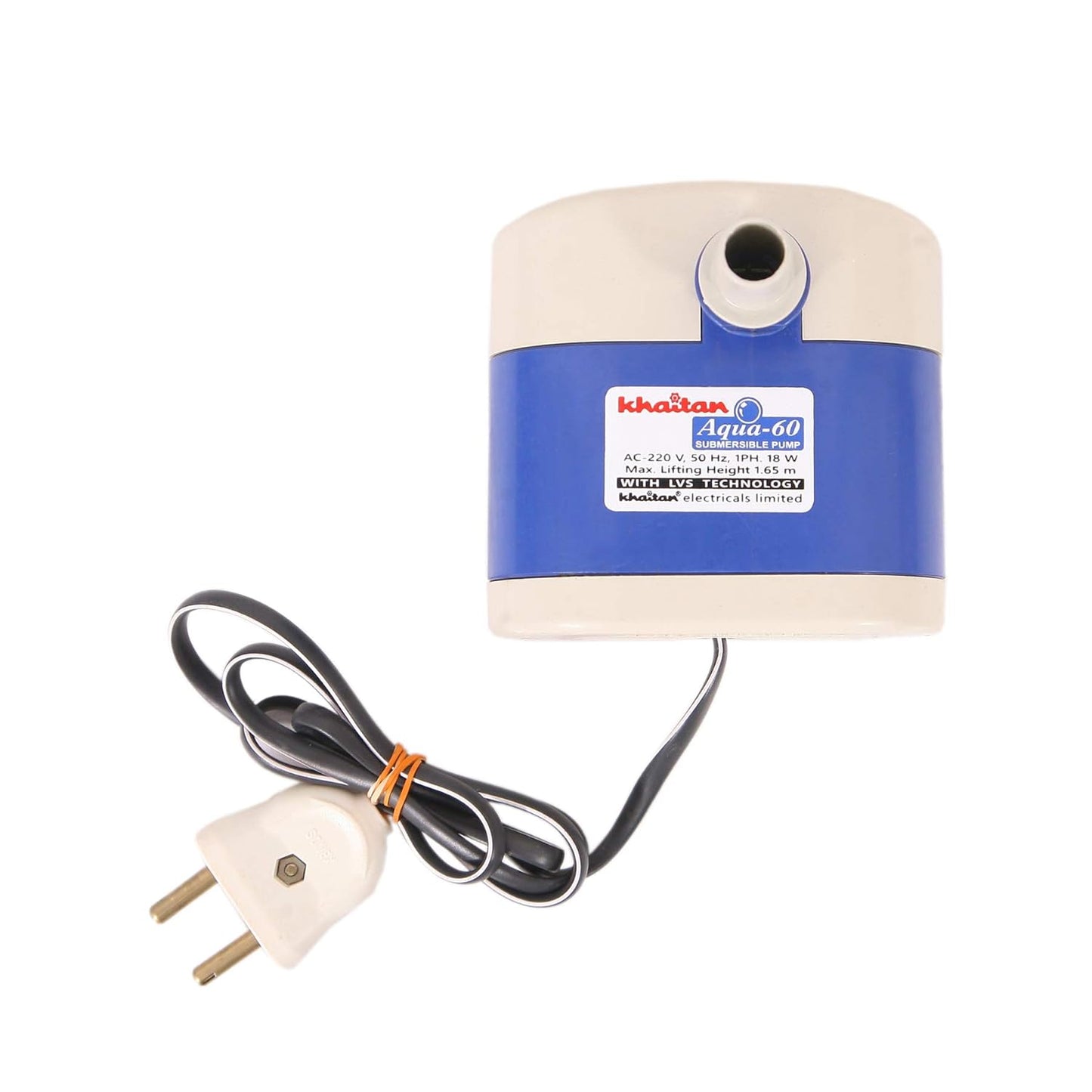 (Open Box) Khaitan Aqua-60 Submersible Pump 18Watt with a Water Flow Control Valve & 3-Way Water Distributor Suitable for Air Cooler, Fountain, Aquarium & Ganesh Murti Decoration