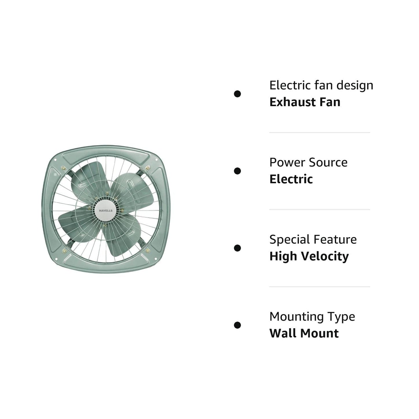Havells Ventil Air DB 230mm Exhaust Fan| Cut Out Size: Ø9.5| Watt: 45| RPM: 1400| Air Delivery: 860| Suitable for Kitchen, Bathroom, and Office