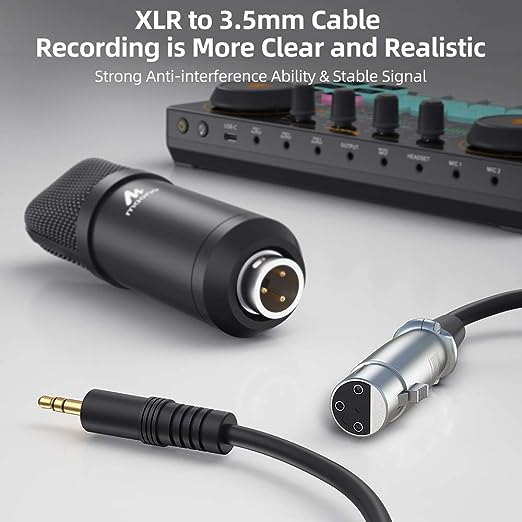 (Open Box) MAONO AU-A03 Condenser Microphone Kit Podcast Mic with Boom Arm Microphone Stand (Black)