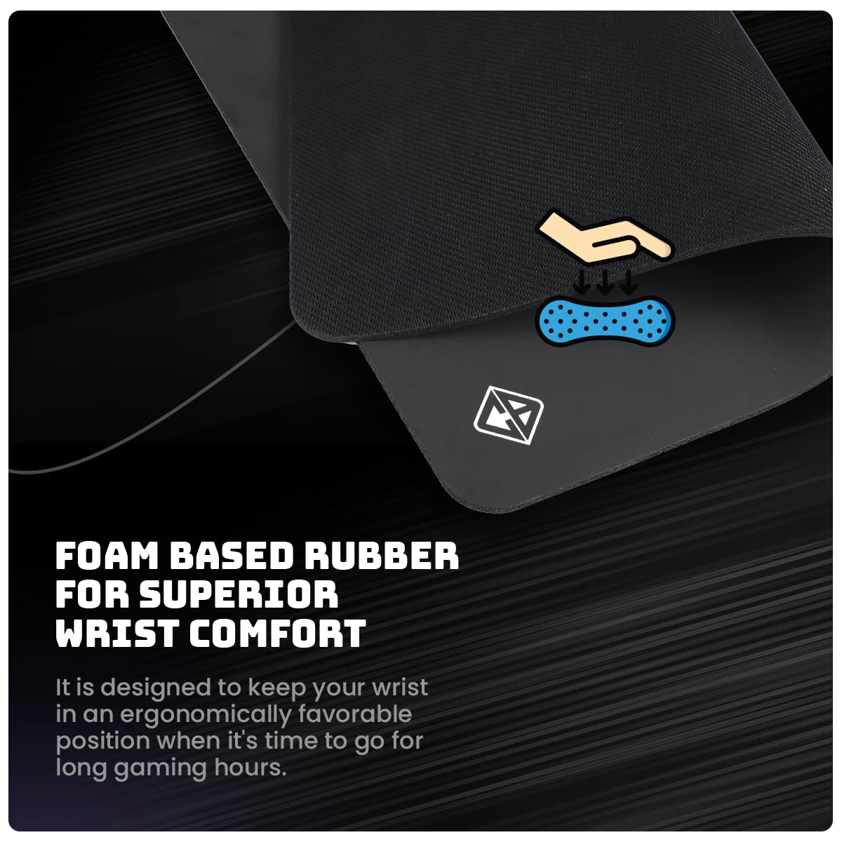 (Open Box)Cosmic Byte Glide Pro Esport Edition Mousepad, Naturally Processed Rubber, Black Film Cloth Processed for Accurate Mouse tracking, 450x400x3mm (L)