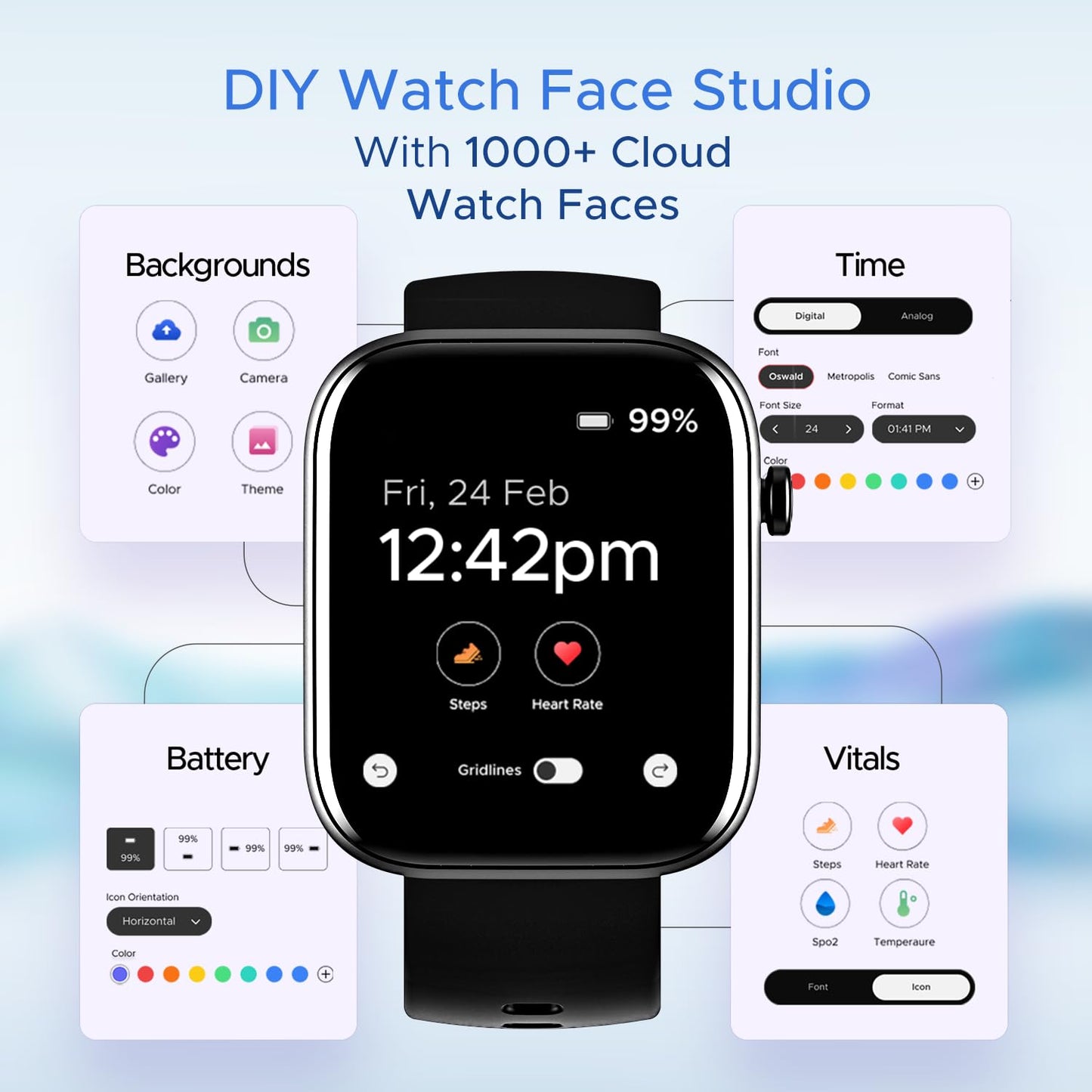 (Without Box)boAt Wave Call Smart Watch, Smart Talk w/Advanced Dedicated Bluetooth Calling Chip, 1.69 HD Display w/ 550 NITS & 70% Color Gamut, 150+ Watch Faces, Multi-Sport Modes,HR,SpO2(Caribbean Green)