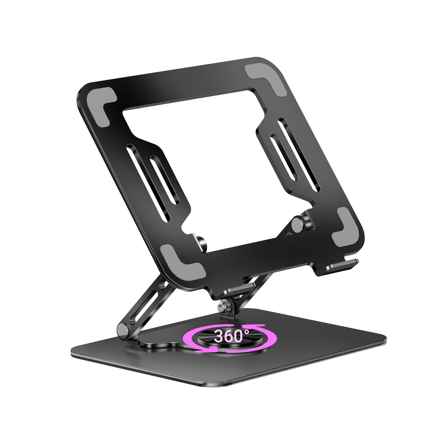 (OPEN BOX0)Zebronics NS3000 Portable Laptop & Tablet Stand Supports Upto 17” with Max. 5KG Support, Anti-Slip Silicone Pads, Foldable Design, Multi Angle Adjustment, Carbon Steel Body