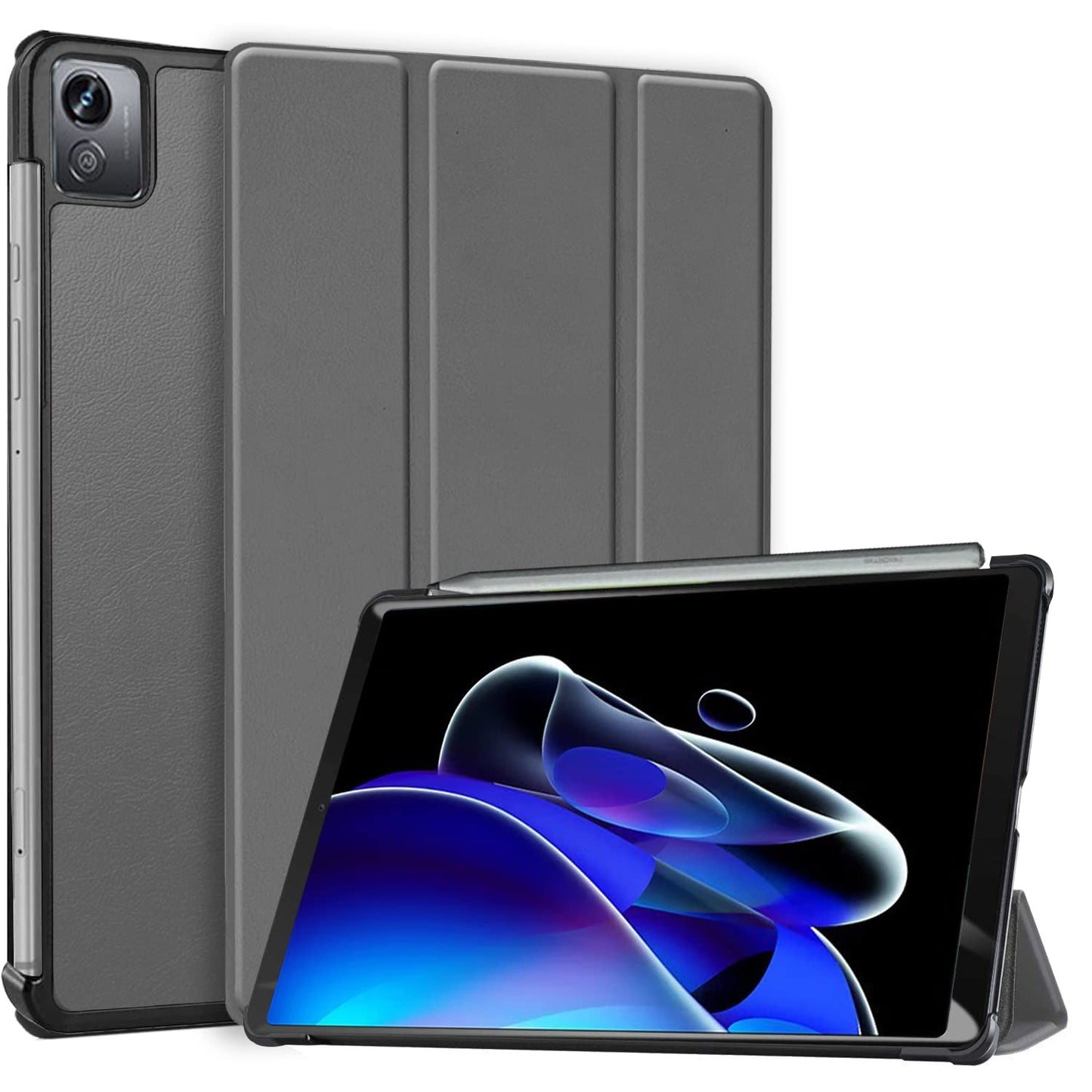 (OPEN BOX)Robustrion Trifold Flip Stand Case Cover for Realme Pad X 11 inch Tablet Cover - Black