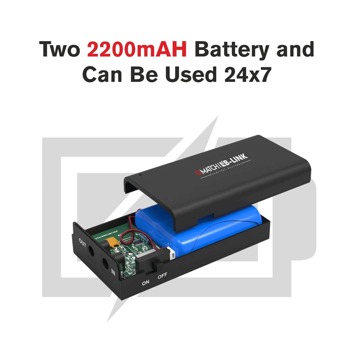 (Open Box) Match LB-LINK Mini UPS for 12V WiFi Router Broadband Modem | Backup Upto 6 Hours | 2200mAh Battery | Current Surge & Deep Discharge Protection |WiFi Router UPS Power Backup During Power Cuts