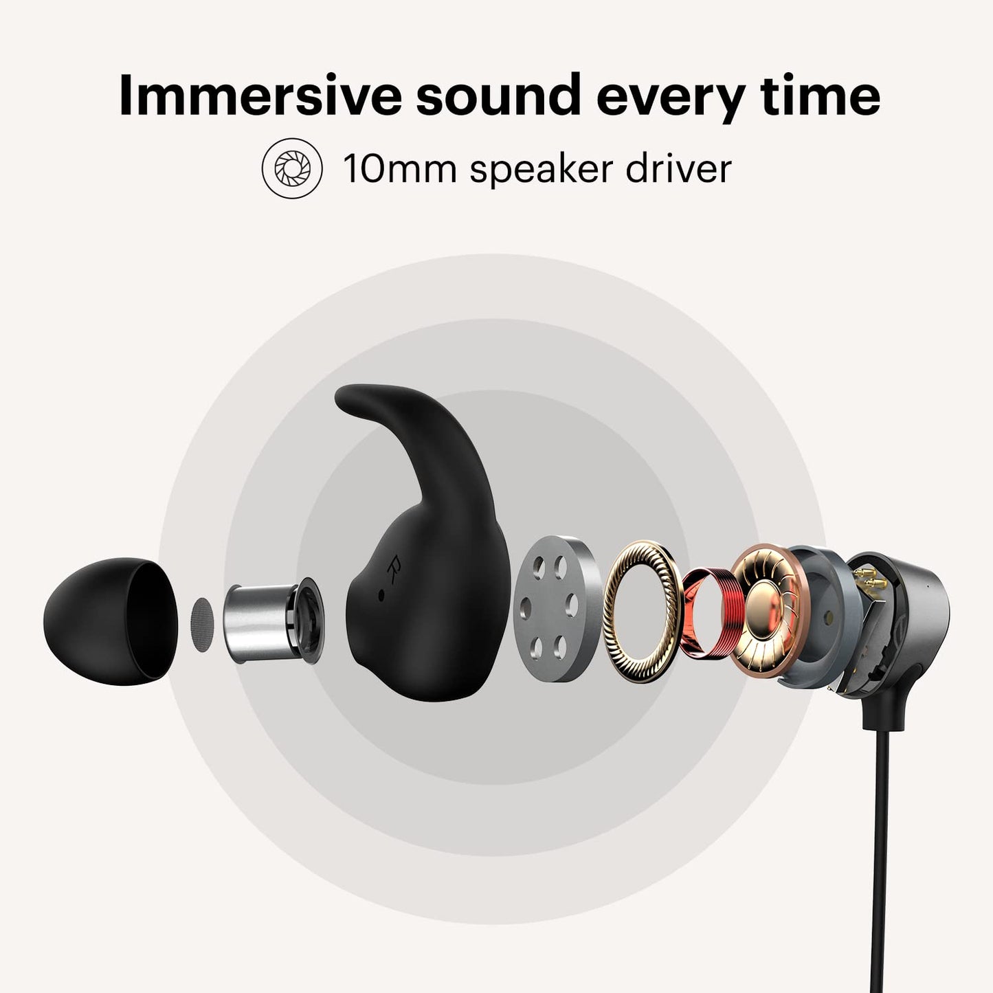 (Open Box) Noise Sense Bluetooth Wireless in Ear Earphones,Neckband Earphones with Fast Charging, Up to 25H Playback, Powerful Bass, with mic for Clear Calls, Type C Port, IPX5, Voice Assistant