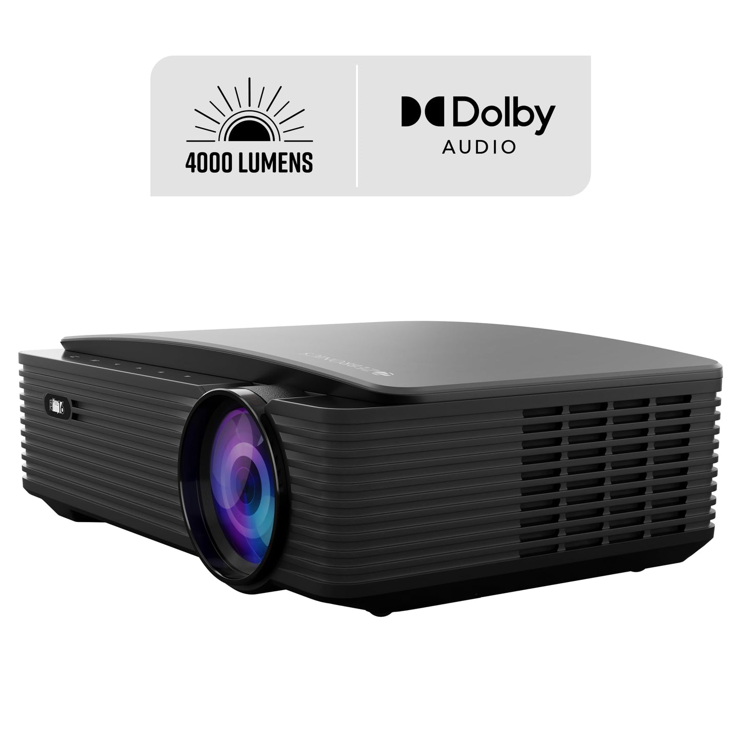 (Open Box) ZEBRONICS PIXAPLAY 15 Smart LED Projector with Dolby Audio, 5500 lumens, 4K Support, 180 Inch Screen Size, Supports Miracast, Bluetooth, USB, HDMI, WiFi, APP Support, 1080p Native