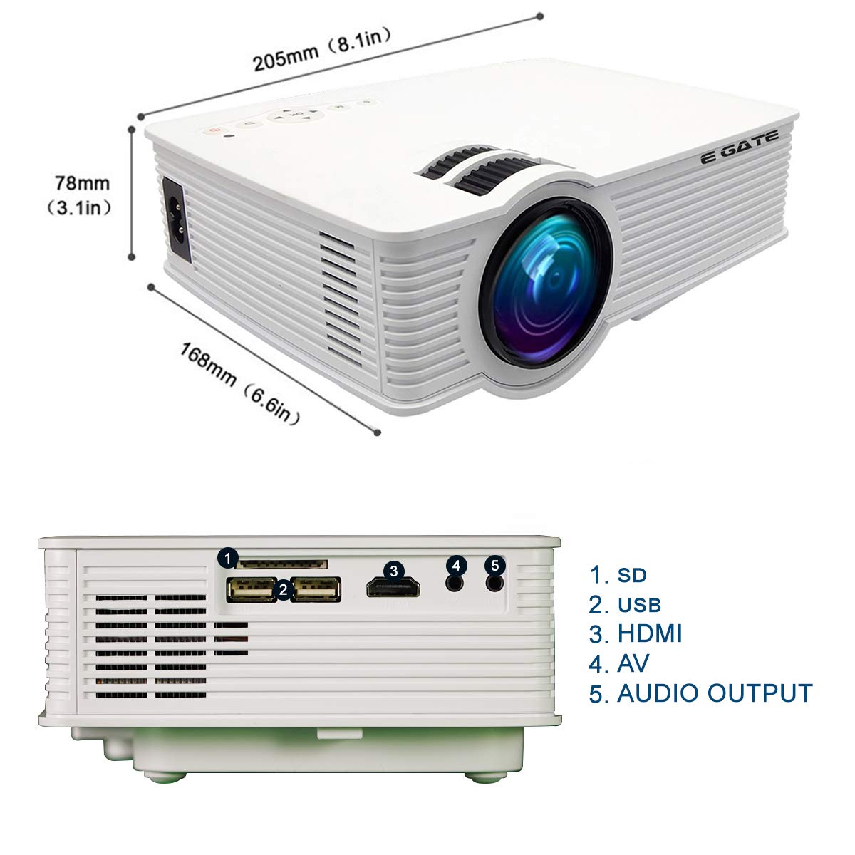(Open Box) Egate K9 Pro-Max Android FHD 1080p LED Projector,