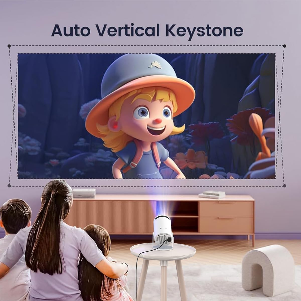 (Open Box) Portronics Beem 440 Smart LED Projector with 720p HD Resolution, Rotatable Design, Built-in Streaming Apps (Netflix, Prime Video, Hotstar), 2000 Lumens, Screen Mirroring, 3 Watts Speaker (White)