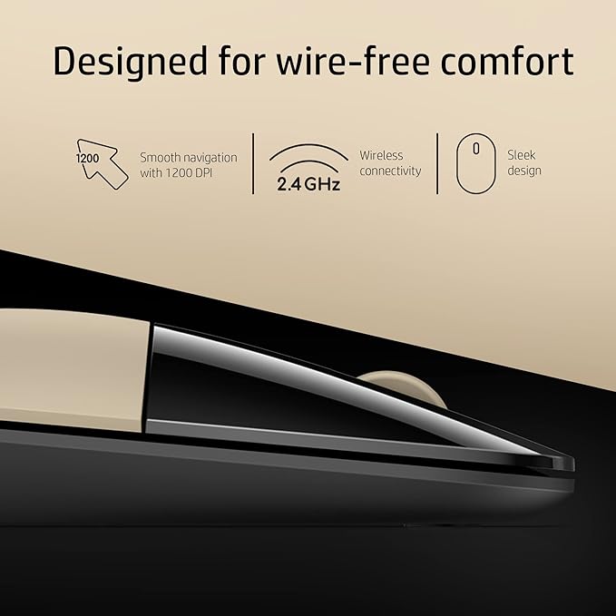 (Open Box) HP Z3700 Wireless Optical Mouse with USB Receiver and 2.4GHz Wireless Connection/ 1200DPI / 16 Months Long Battery Life/Ambidextrous and Slim Design