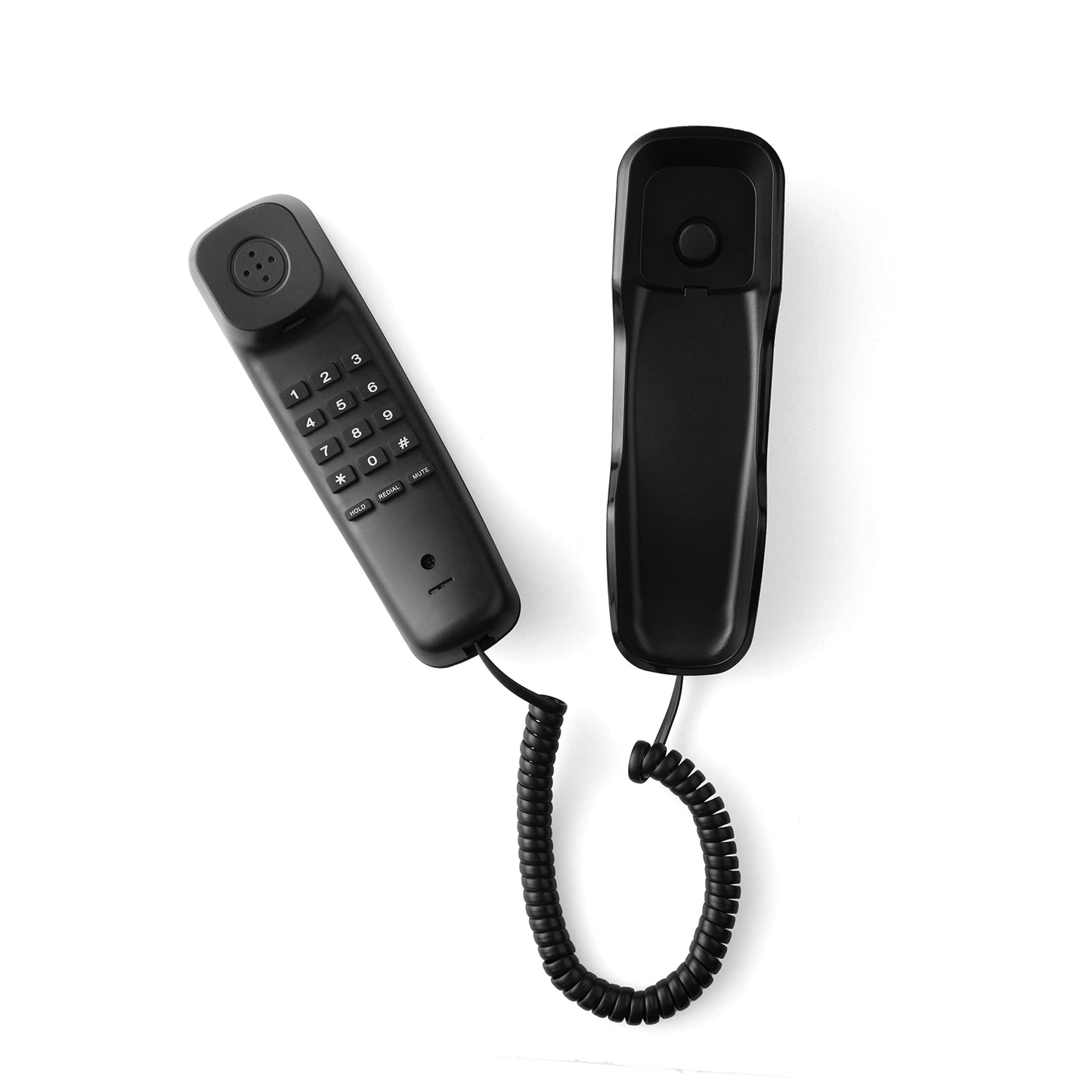 (Open Box)Hola! TF 510 Corded Landline Phone, Wall/Desk Mountable, Clear Call Quality, Compact Design, Redial/Mute/Hold Function (Made in India) (Black)