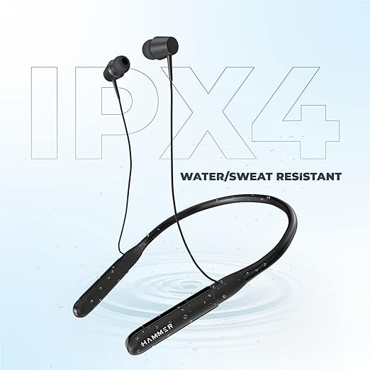 (Open Box) HAMMER Sting 2.0 Wireless Bluetooth in Ear Neckband with Mic (Black)