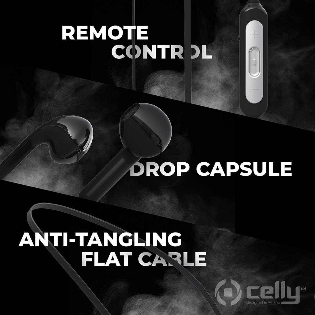 (Open Box)Celly INDBHDROPBK Bluetooth Wireless in Ear Earphones with Mic (Black)