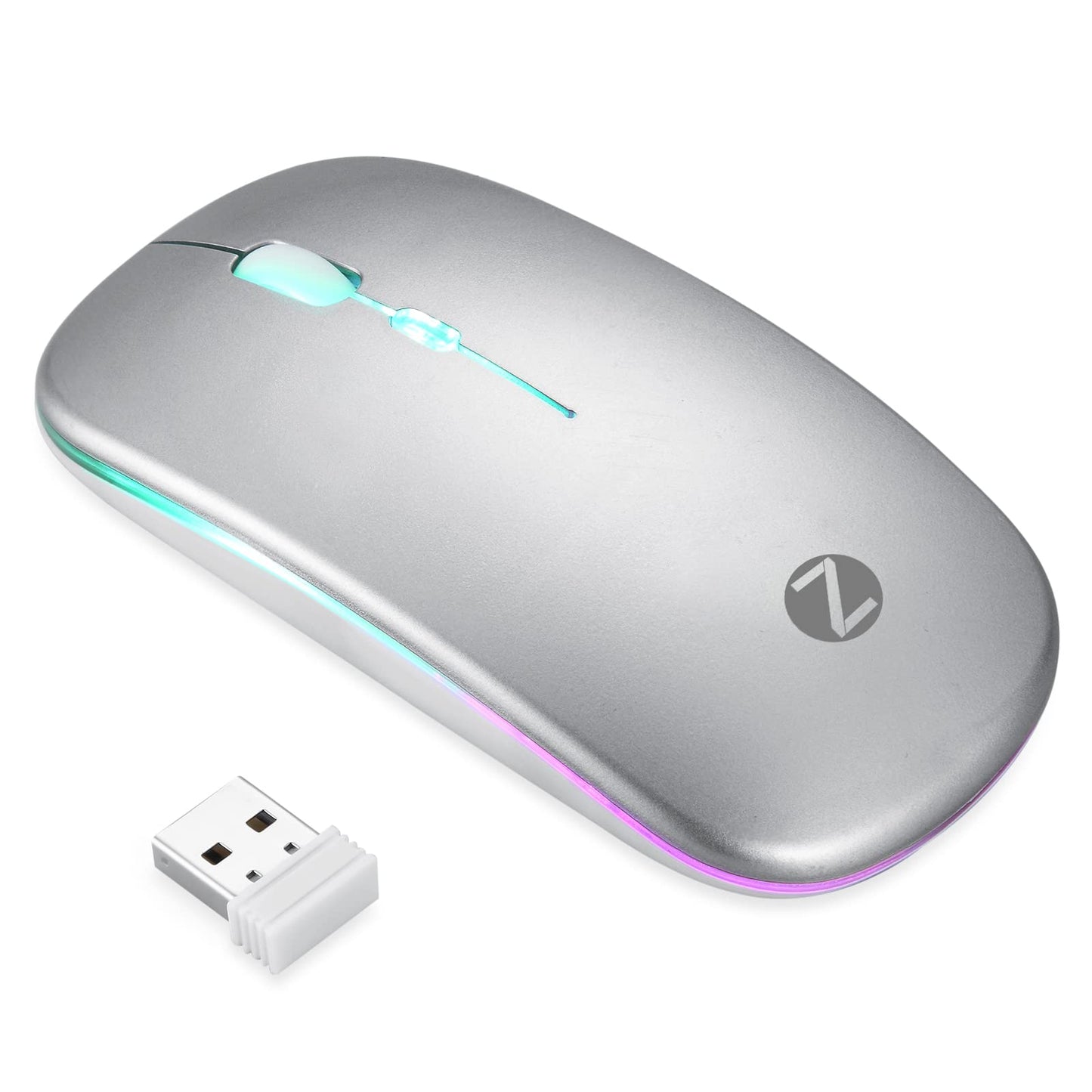 (Open Box) Zoook Blade Wireless Mouse -Rechargeable 7 Colour mice/ RGB Breathing Lights/ 3 DPI Levels/ Auto Shut Down/ Silent Click Technology/ 600 Mah Battery/ Light Weight/ Plug and Play (Black)