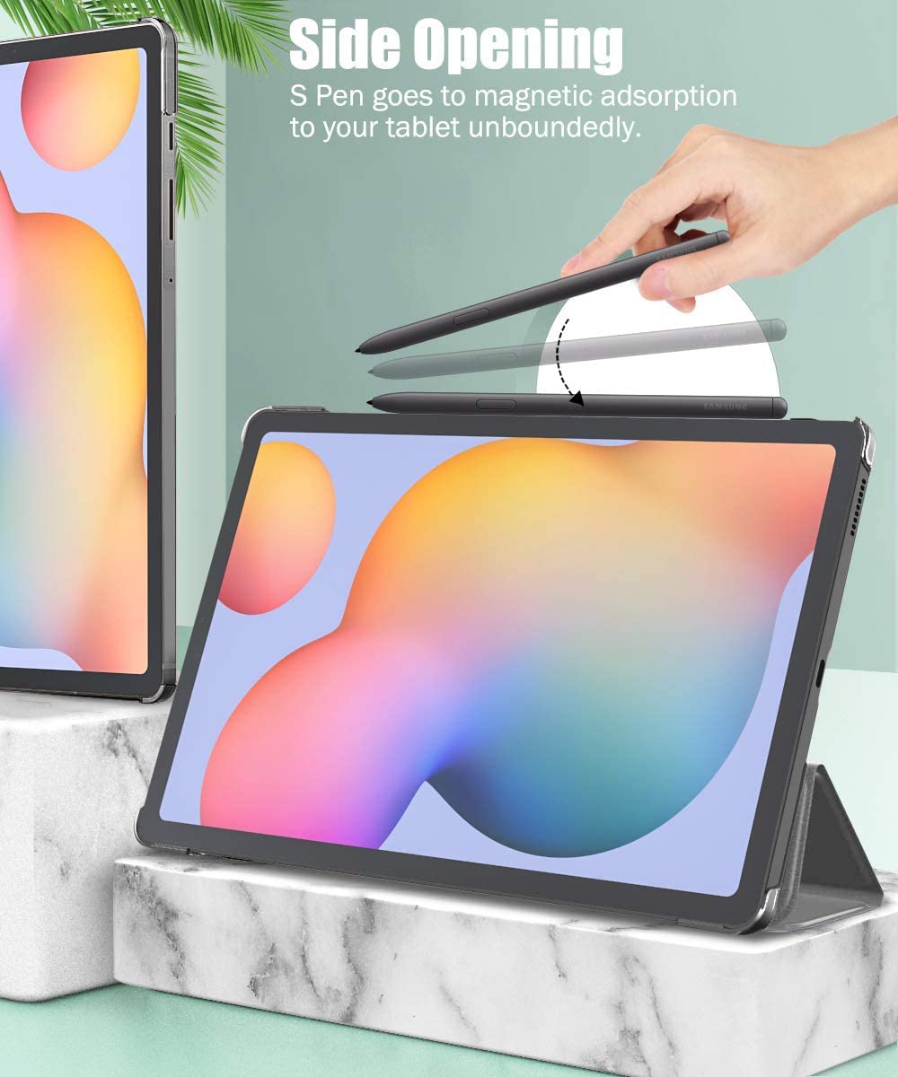 (Open Box)SwooK Case Compatible with Galaxy Tab S6 Lite 10.4 2020, Stand Cover with Translucent Frosted PC Back Shell Fit Samsung Galaxy Tab S6 Lite 10.4 2020 SM-P610/P615 (S6 lite 10.4 Inch, Aqua)