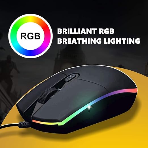 (Open Box) BRIX R8 Gaming Mouse 2400 DPI (Adjustable 800/1200/1600/2400 DPI) USB 4D Buttons with Mouse