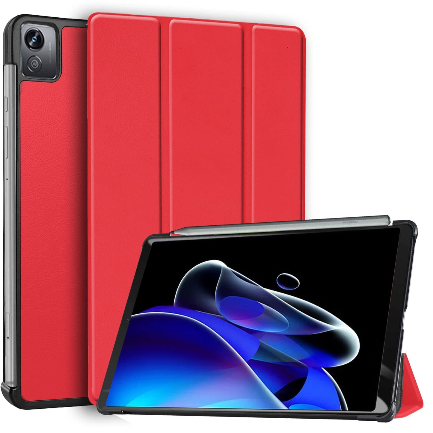 (OPEN BOX)Robustrion Trifold Flip Stand Case Cover for Realme Pad X 11 inch Tablet Cover - Black