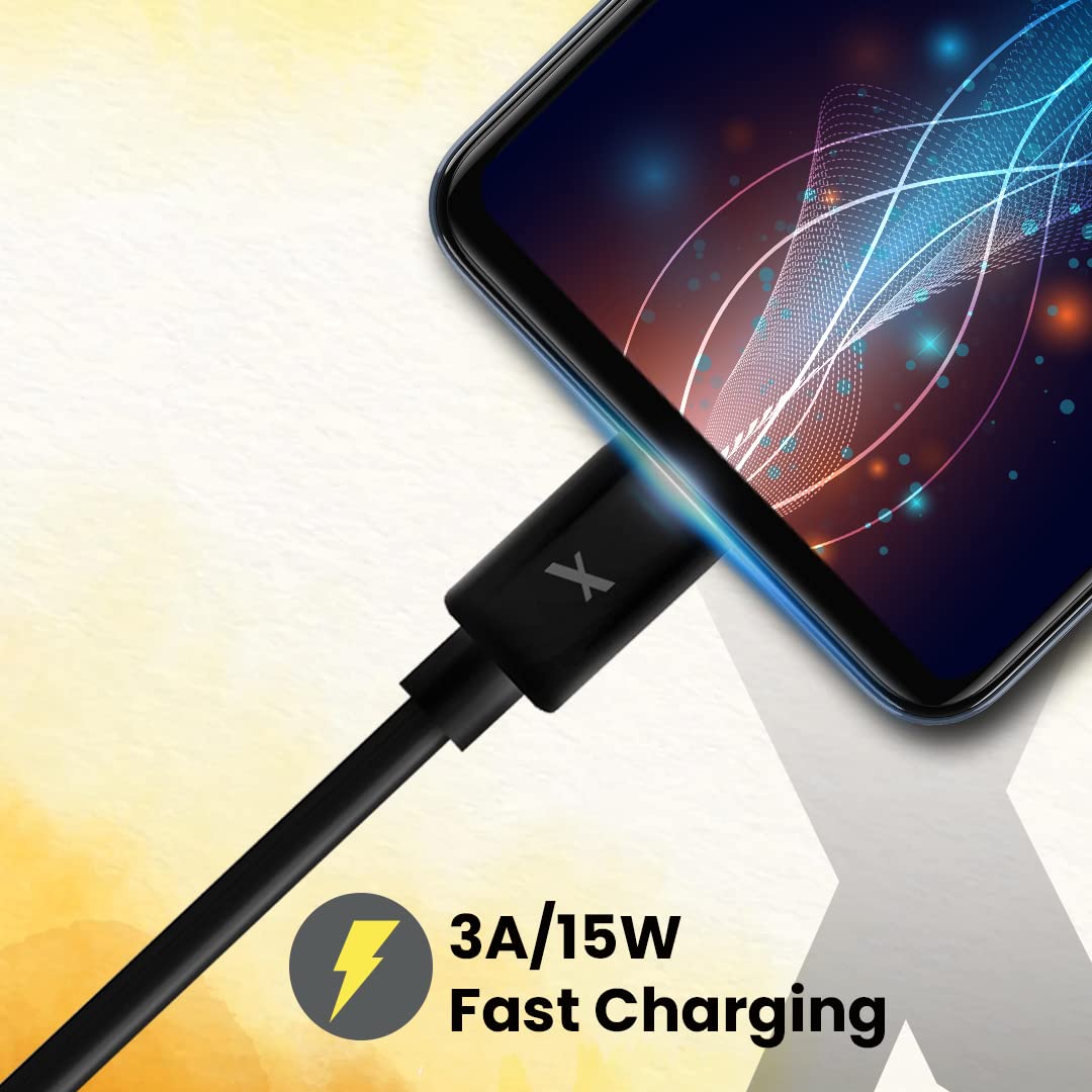 FLiX (Beetel USB to Micro USB PVC Data Sync & 2A Fast Charging Cable, Made in India, 480Mbps Data Sync, Solid Cable, 1 Meter Long USB Cable for Micro USB Devices (Black)(XCD-M11)