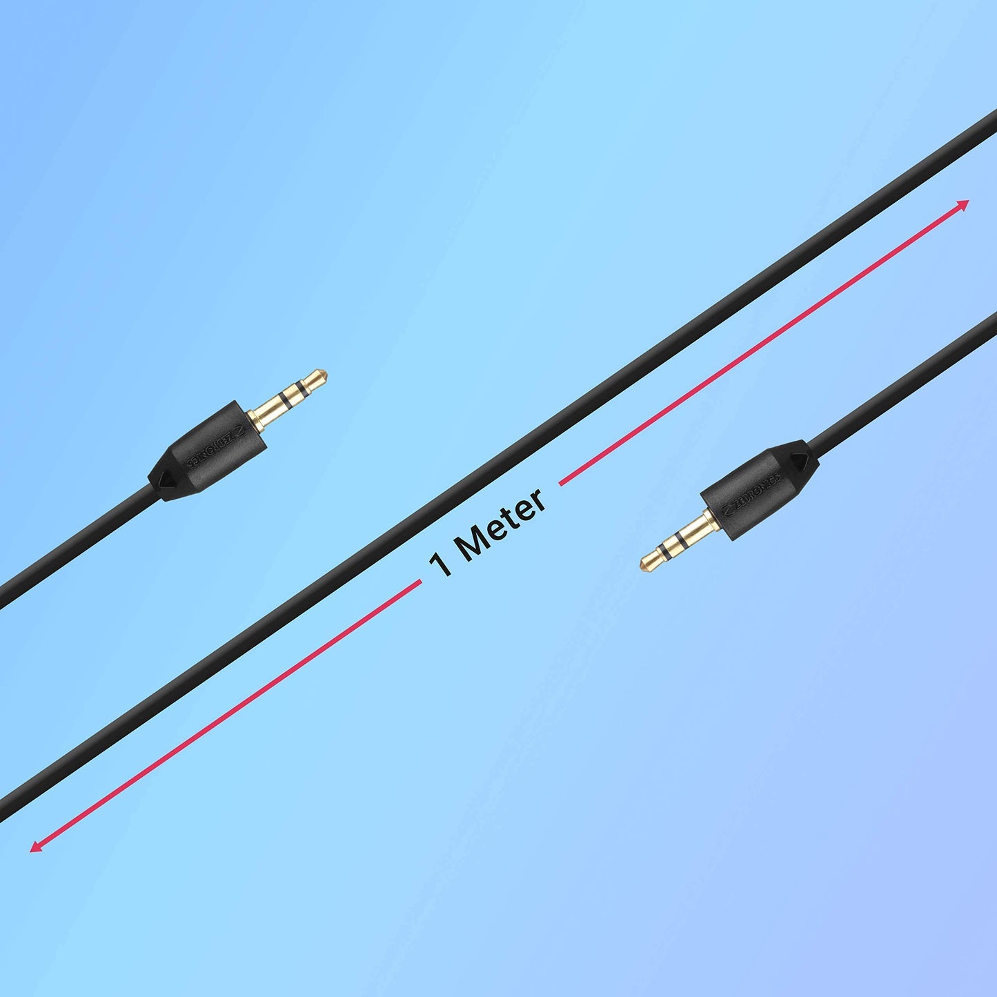 (Open Box) Zebronics ASC100 3.5mm AUX Male to Male cable with 1 meter length, stereo audio support, reinforced collars, for smartphones Laptops computers and speakers(Black)