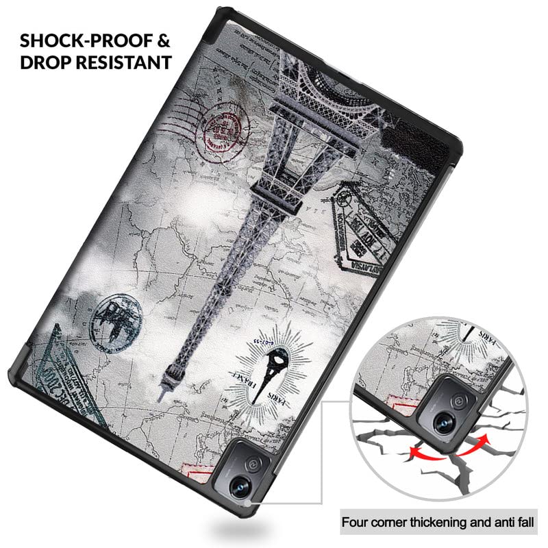 (OPEN BOX)Robustrion Trifold Flip Stand Case Cover for Realme Pad X 11 inch Tablet Cover - Black