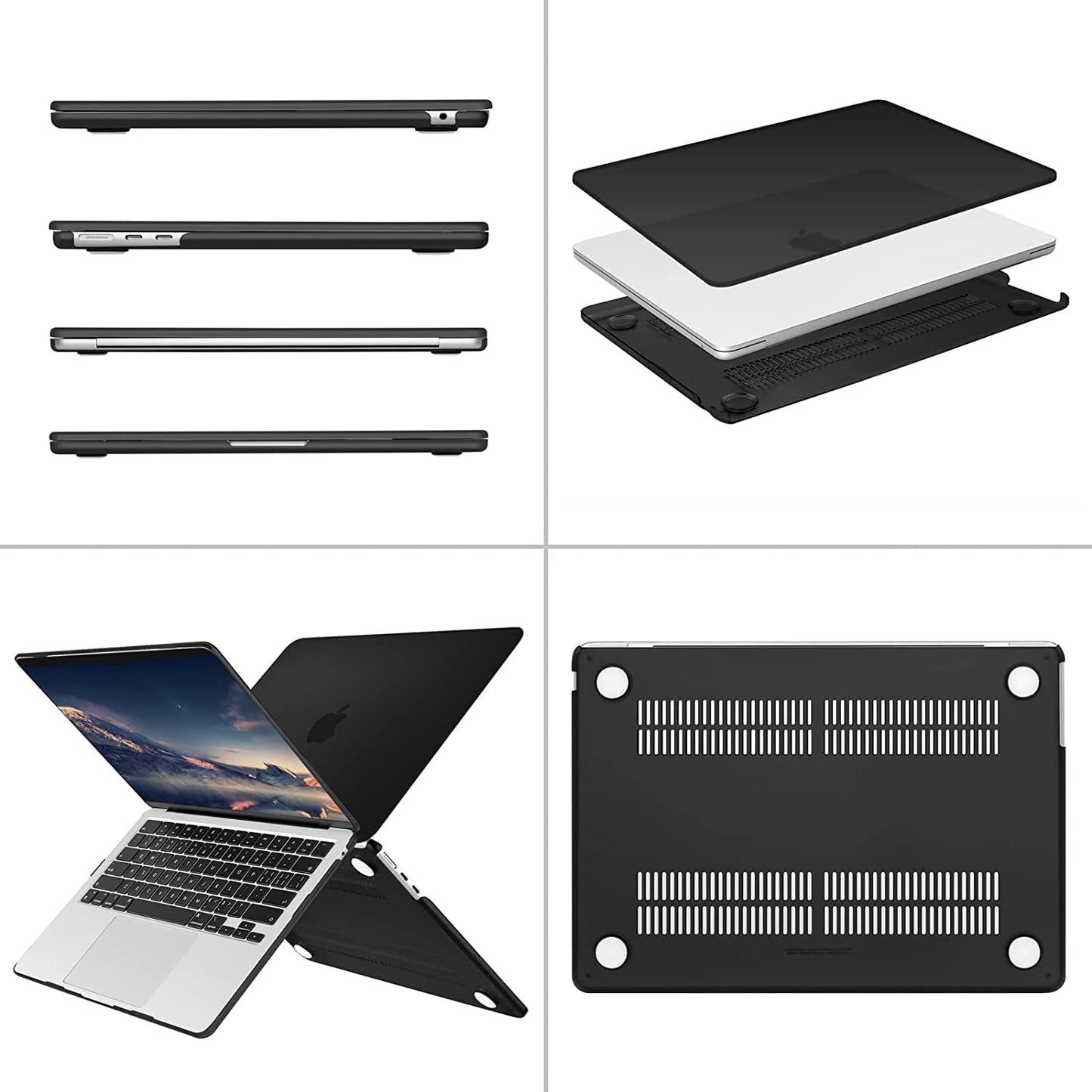 (OPEN BOX)MOCA Case for MacBook Air 13.6 inch Case 2022 2023 2024 Release M3 A3113 M2 A2681 with Touch ID,Hard Shell Case Cover (Frost Clear)