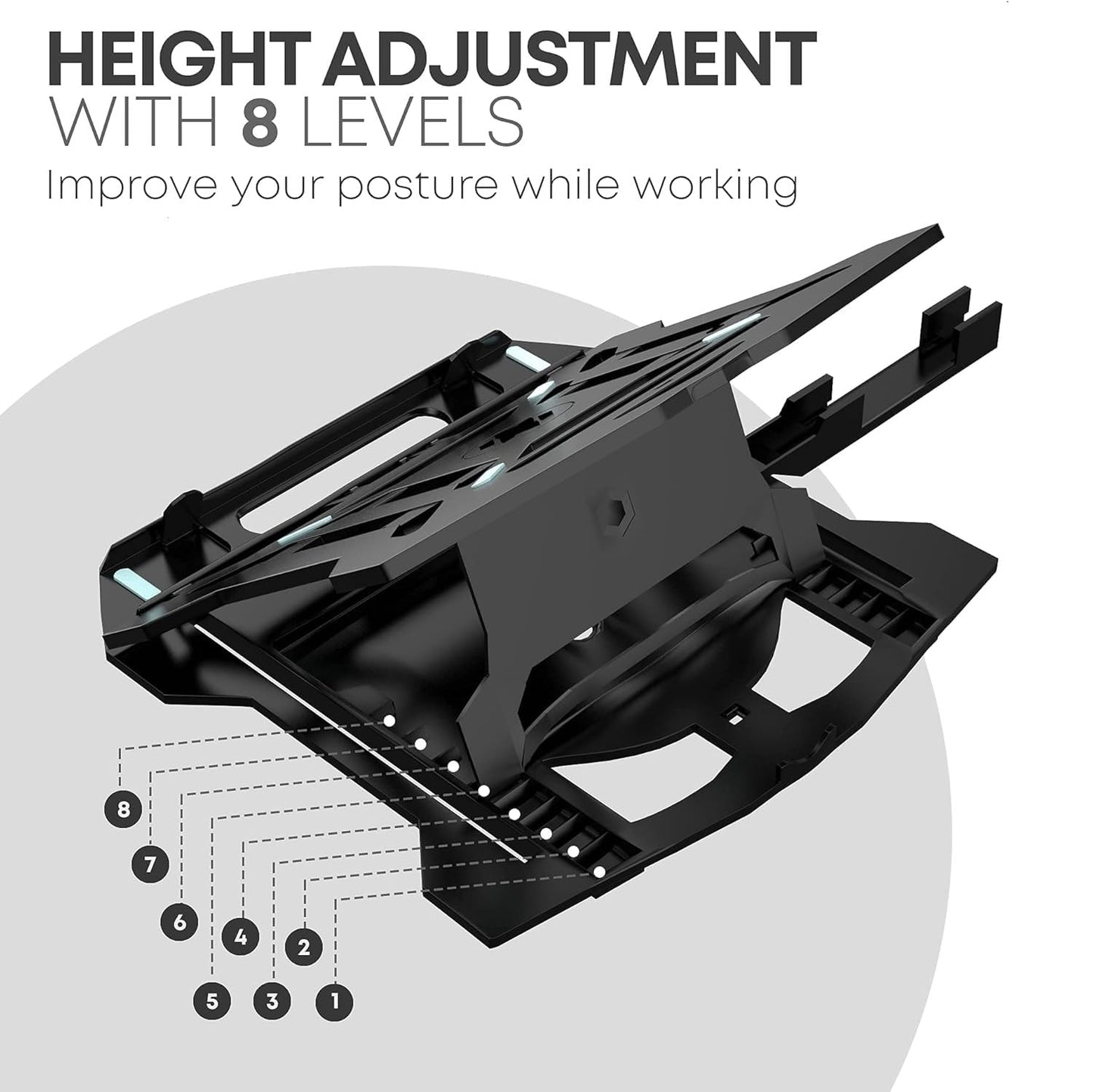 (Open Box) Dyazo Laptop Stand Riser | Ventilated | Portable | Foldable Compatible for MacBook Notebook 12 inches/30cm /13 inches /33cm/14.1 inches/35cm/15.6 inches/39.6cm Laptops