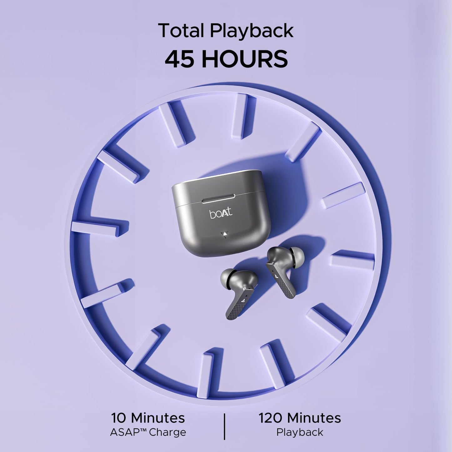 (OPEN BOX0 boAt Airdopes 91 Truly Wireless in Ear Ear Buds w/ 45 hrs Playtime, Beast Mode with 50 ms Low Latency, Dual Mics with ENx, ASAP Charge, IWP Tech, IPX4 & Bluetooth v5.3(Active Black)