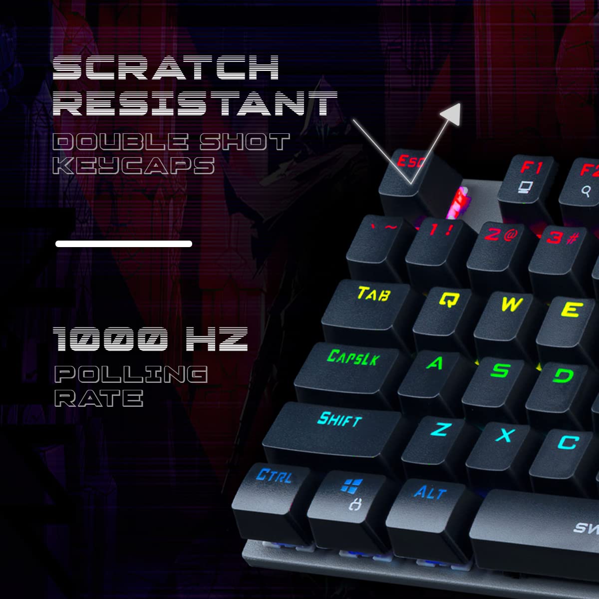 (Open Box) Cosmic Byte CB-GK-28 Vanth Mechanical Keyboard Outemu Red Switches Wired USB Gaming Keyboard (Black&Grey)