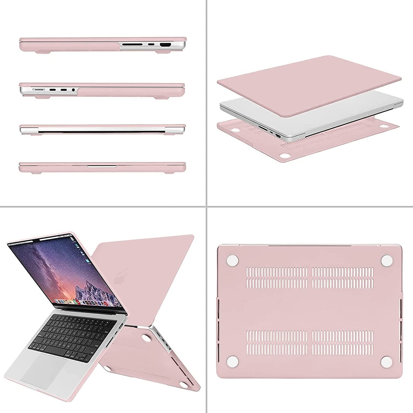 (OPEN BOX)MOCA Case for MacBook Air 13.6 inch Case 2022 2023 2024 Release M3 A3113 M2 A2681 with Touch ID,Hard Shell Case Cover (Frost Clear)
