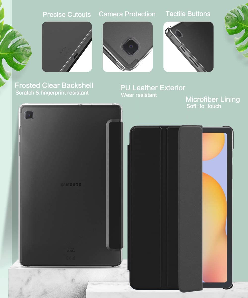 (Open Box)SwooK Case Compatible with Galaxy Tab S6 Lite 10.4 2020, Stand Cover with Translucent Frosted PC Back Shell Fit Samsung Galaxy Tab S6 Lite 10.4 2020 SM-P610/P615 (S6 lite 10.4 Inch, Aqua)