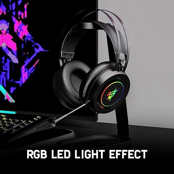 (OPEN BOX) Redgear Cloak Wired RGB Wired Over Ear Gaming Headphones with Mic for PC