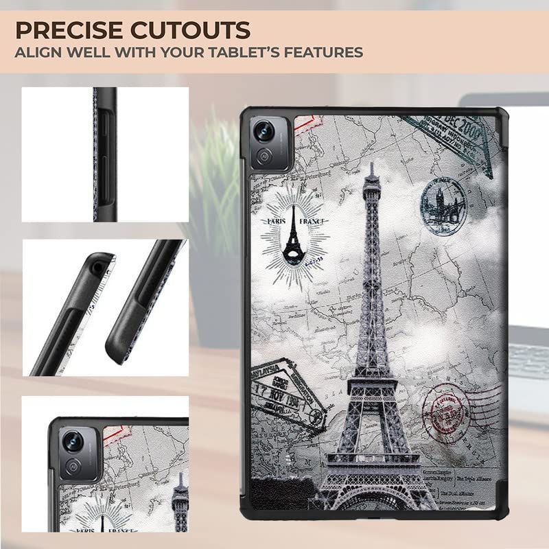 (OPEN BOX)Robustrion Trifold Flip Stand Case Cover for Realme Pad X 11 inch Tablet Cover - Black