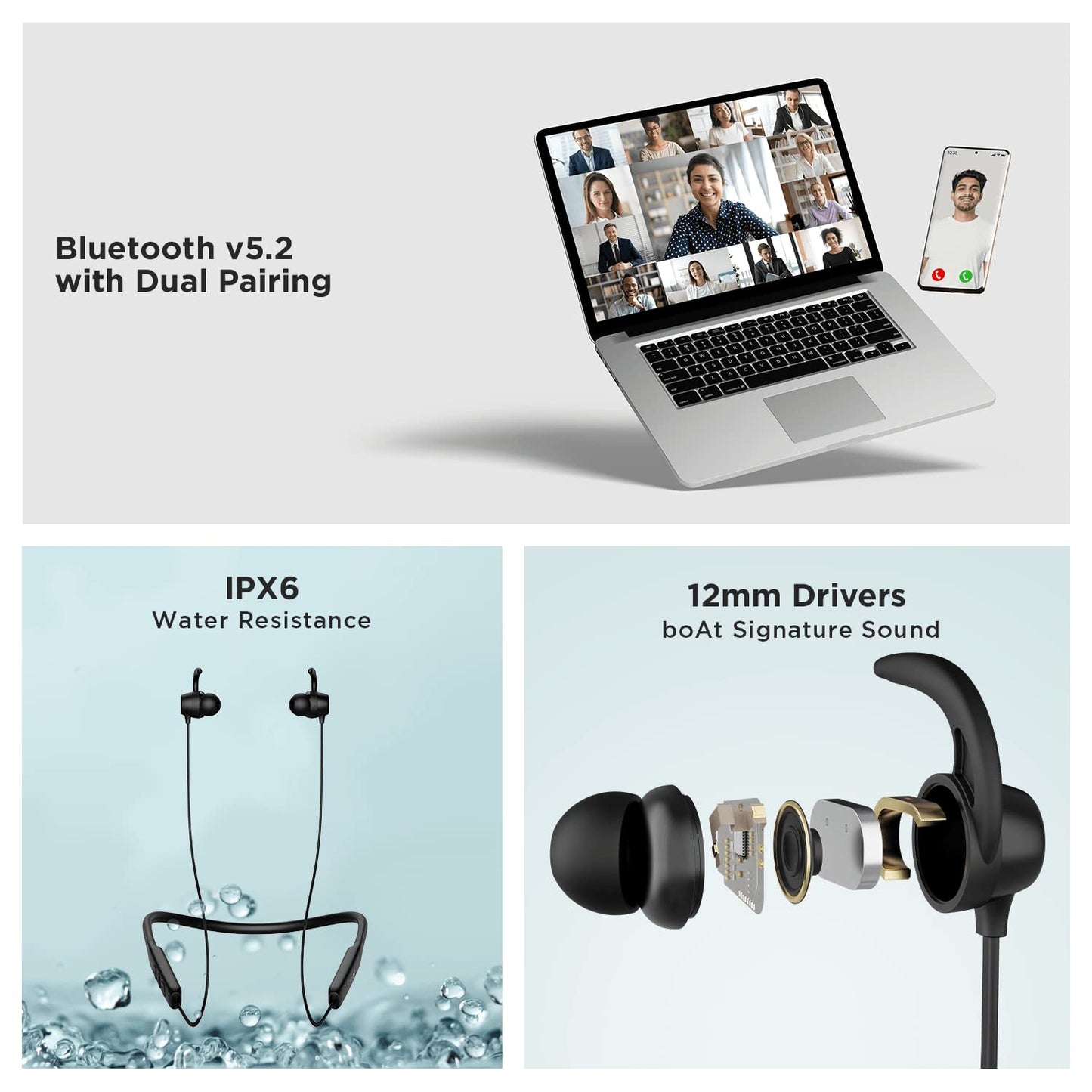 (Open Box)boAt Rockerz 255 Touch Neckband with Full Touch Controls,Spatial Audio,Up to 30H Playtime,ASAP Charge,Beast Mode,Enx Technology(Deep Blue),in-Ear,Bluetooth