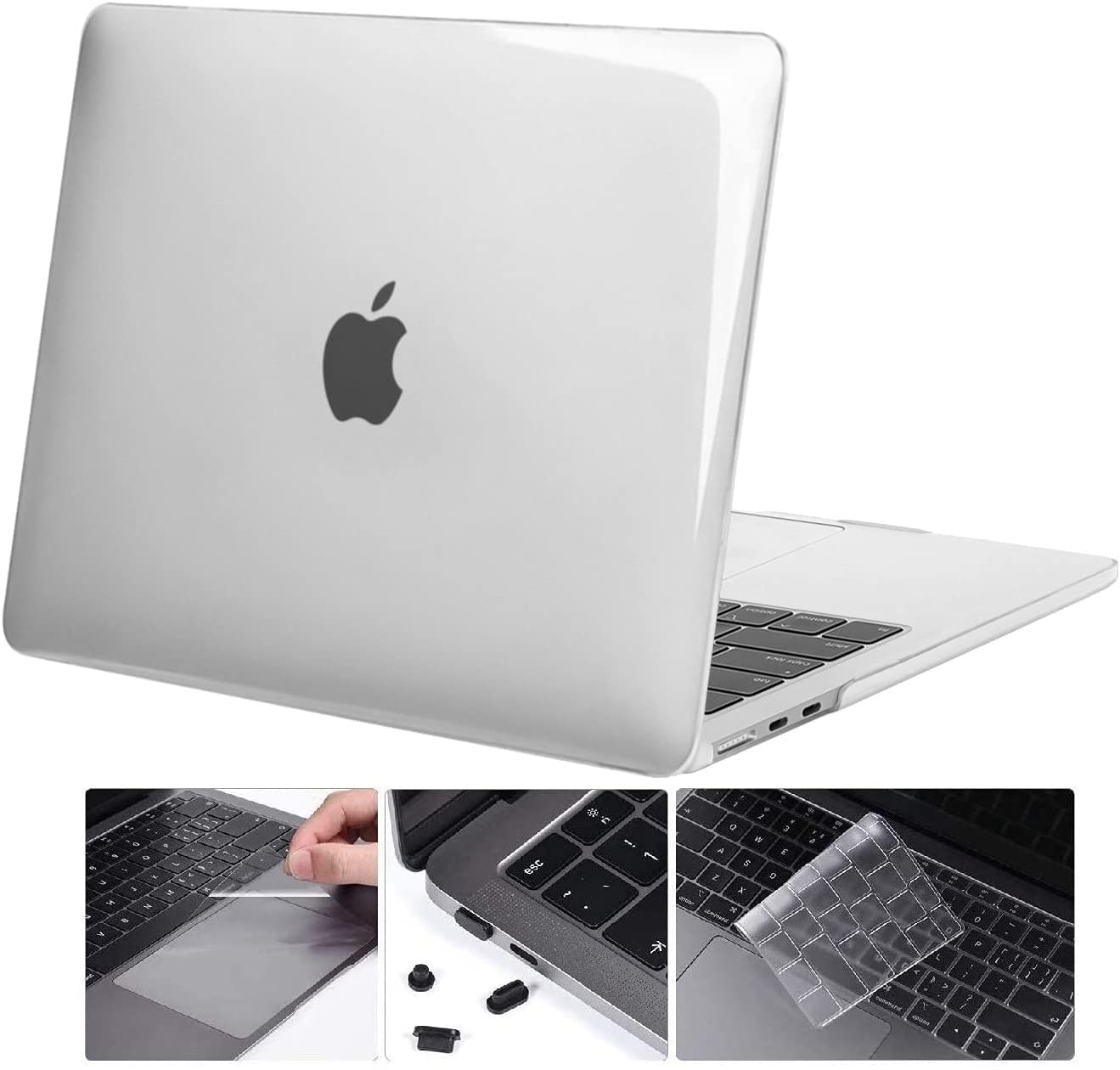 (OPEN BOX)MOCA Case for MacBook Air 13.6 inch Case 2022 2023 2024 Release M3 A3113 M2 A2681 with Touch ID,Hard Shell Case Cover (Frost Clear)