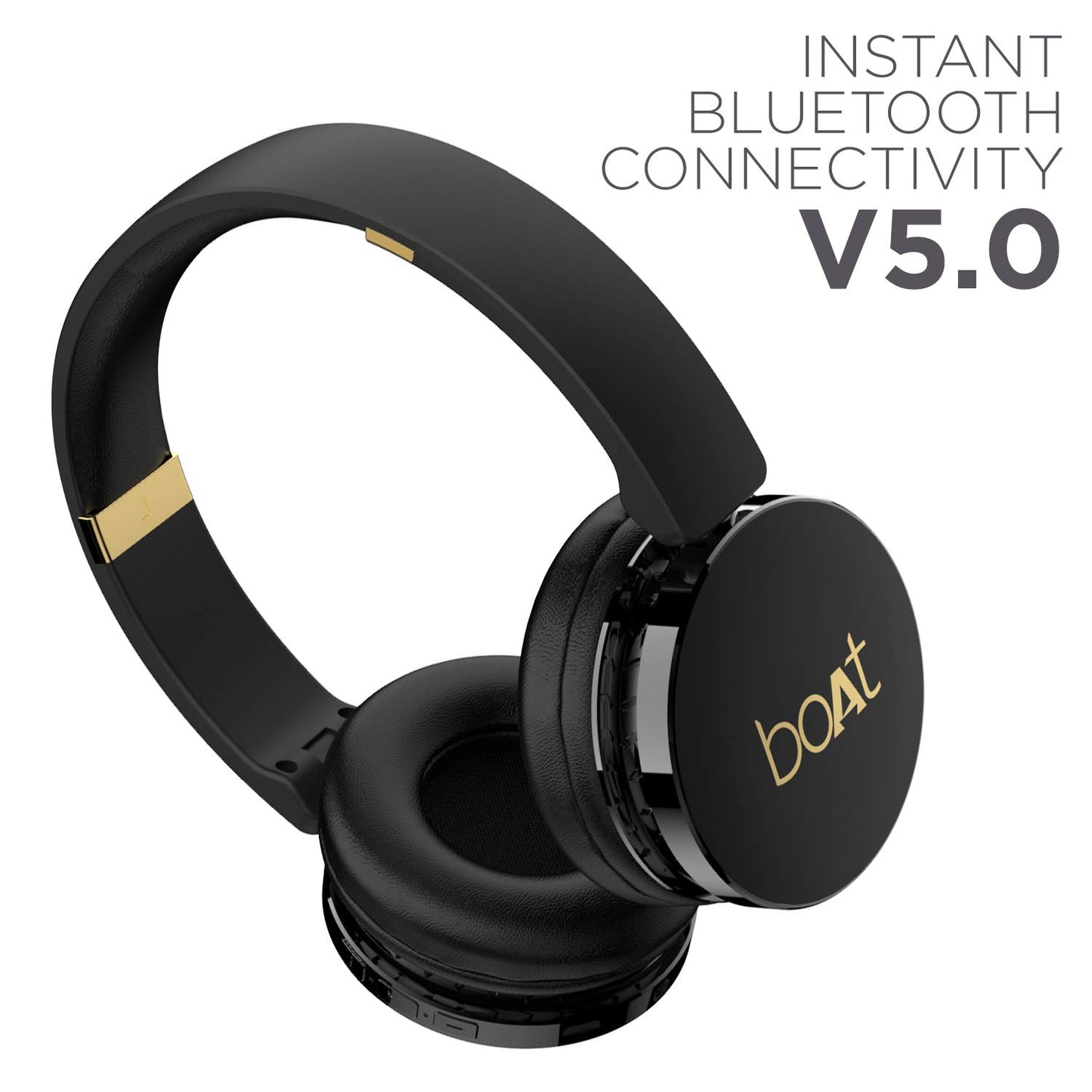 (WITHOUT BOX)boAt Rockerz 370 On Ear Bluetooth Headphones with Upto 12 Hours Playtime, Cozy Padded Earcups and Bluetooth v5.0, with Mic (Buoyant Black)