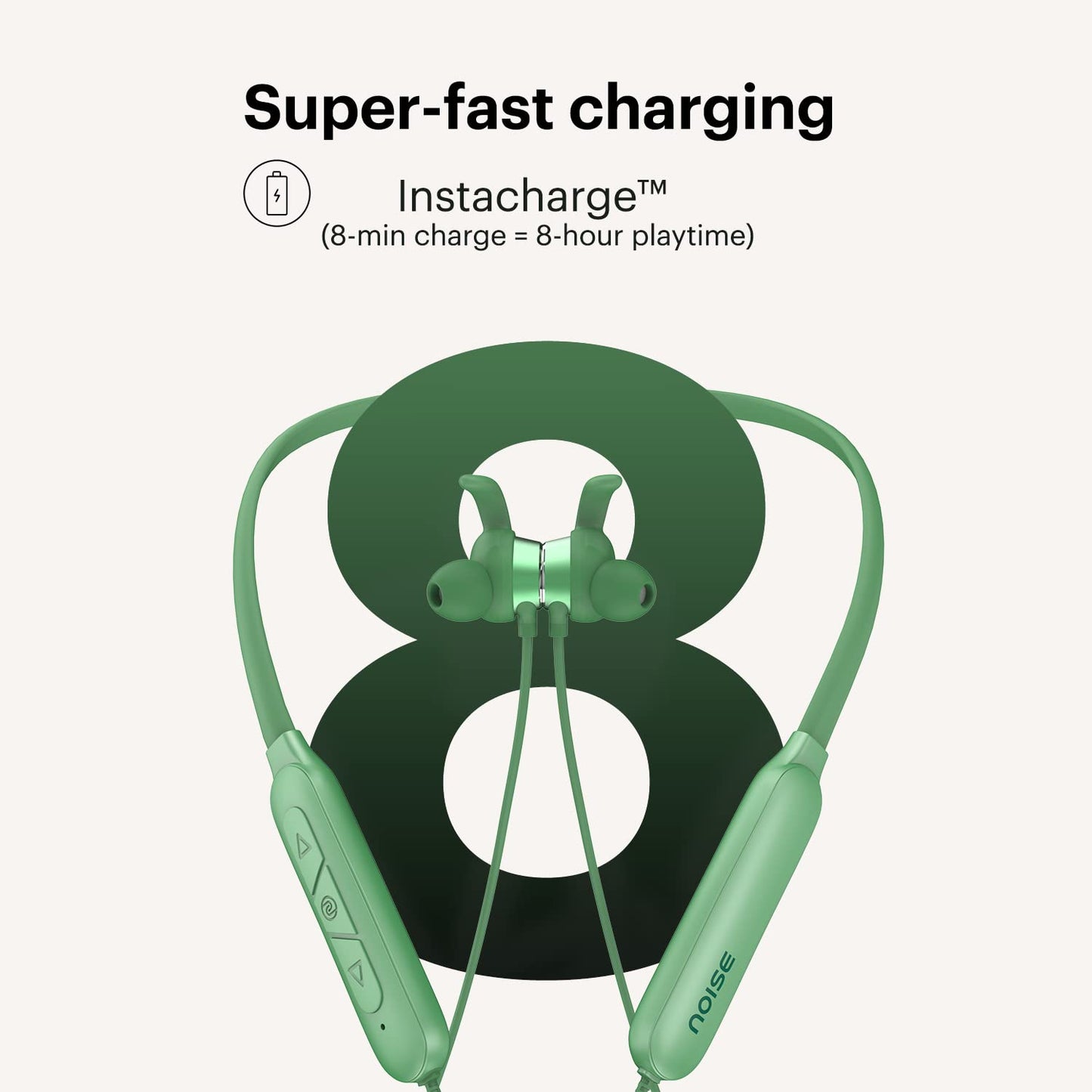 (Open Box) Noise Sense Bluetooth Wireless in Ear Earphones,Neckband Earphones with Fast Charging, Up to 25H Playback, Powerful Bass, with mic for Clear Calls, Type C Port, IPX5, Voice Assistant