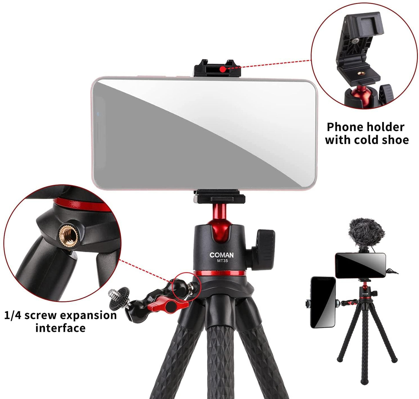 (Open Box) Adofys 70” Aluminium Camera Tripod with Travel Bag and Phone Holder |Operating Height: 70 inch | Maximum Load Capacity up to 5kg | Compatible with All Cameras, Cell Phones, Projector, Webcam